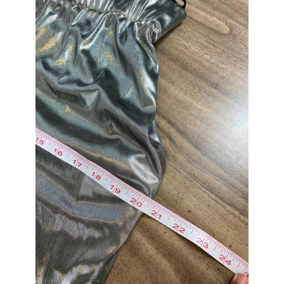 Vintage PG Collections Ginger Bort Silver Llamé High Waist Pants Size 10 MINT - Picture 8 of 10